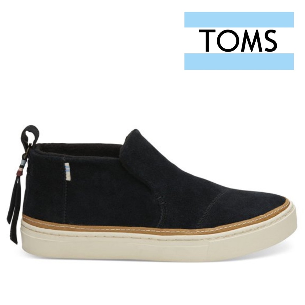 Toms Black Suede Slip-On Sneakers